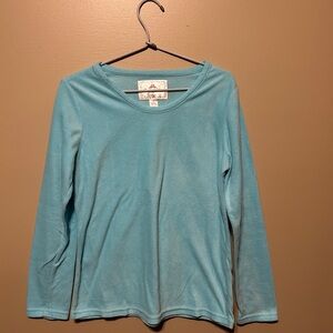 Women's Blue Long Sleeve Sleep Top